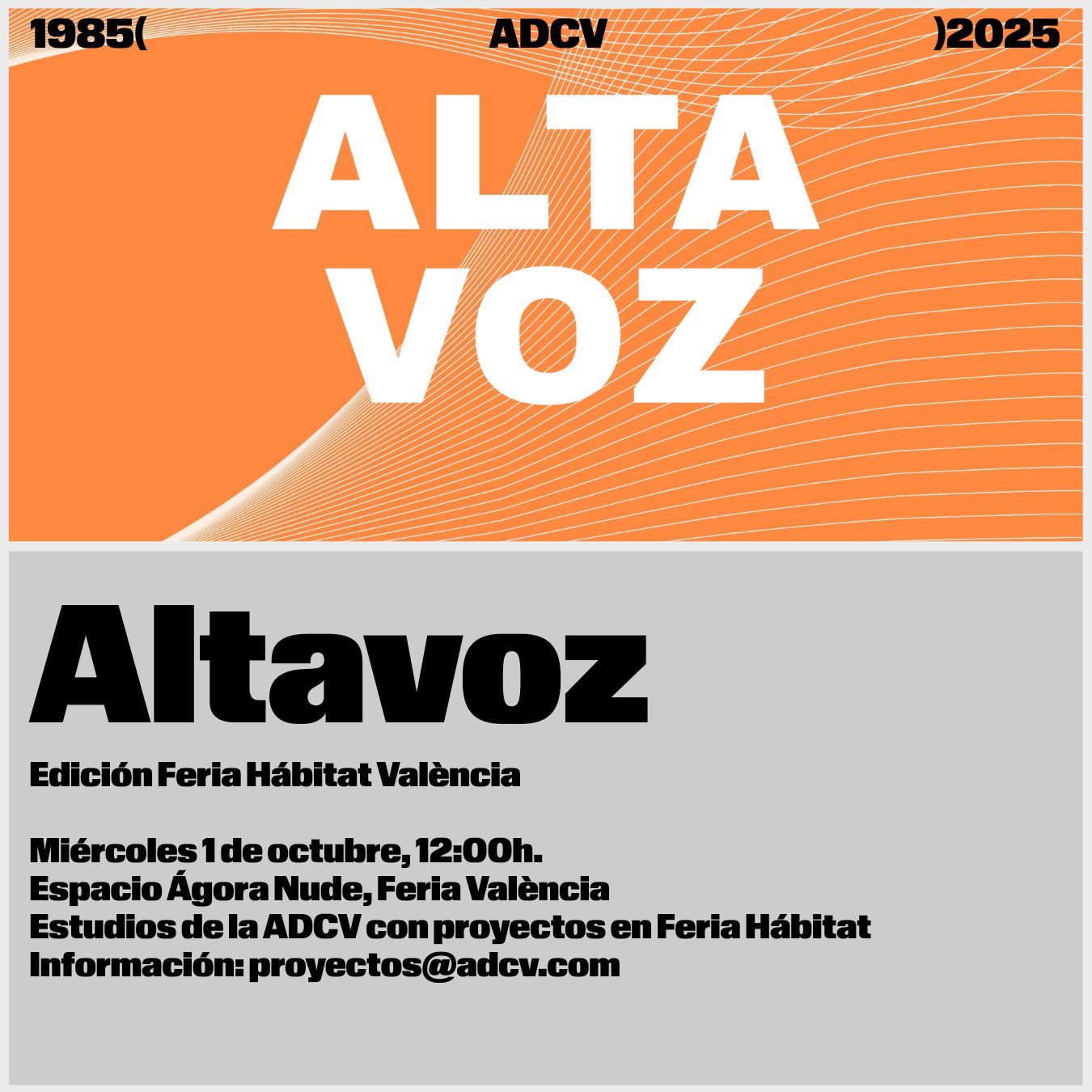 01/10. #40ADCV: &#8216;Altavoz edición Feria Hábitat: El diseño valenciano toma la palabra&#8217;